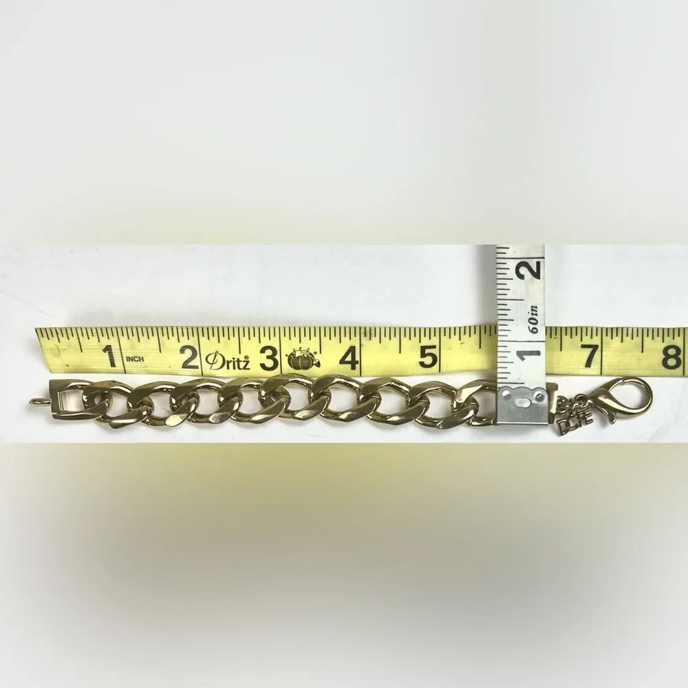 DOPE Gold Chain-Link Bracelet with Bold Logo